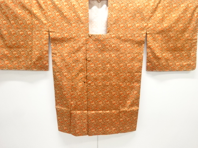 未使用品　有栖川文様織り出しロング道行コート